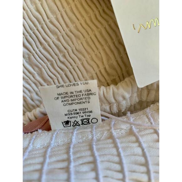 Show Me Your Mumu Kenny Scarf Top in White Linen Size XXL Lined Tie Front Summer - Picture 2 of 4